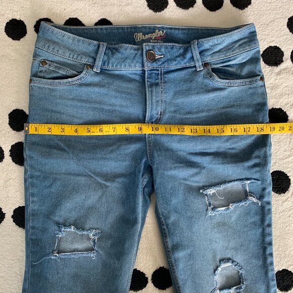 Wrangler Y2K Distressed Denim Jorts Cut-Off Bermuda Jean Shorts - Picture 12 of 16